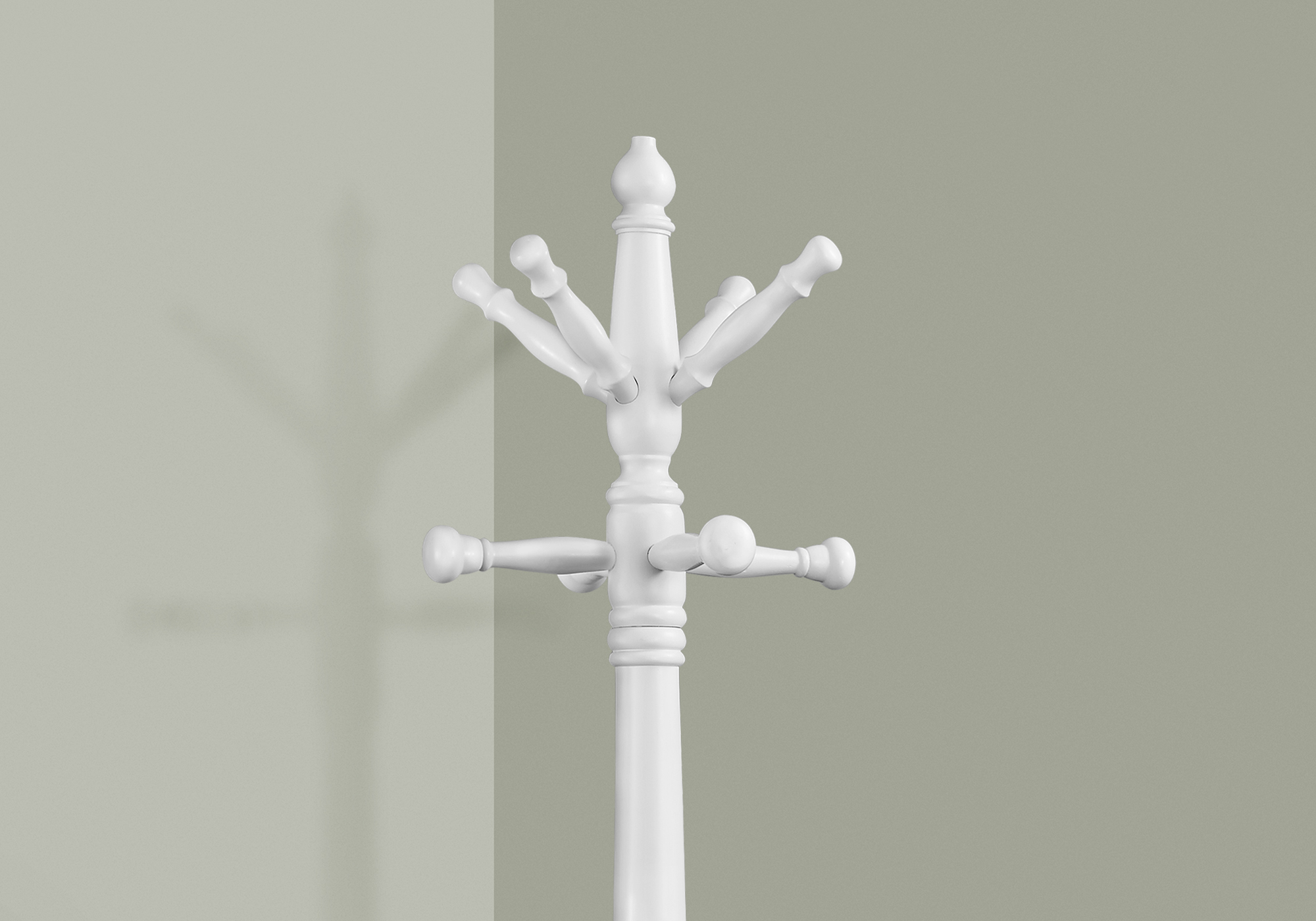 COAT RACK - 73"H / ANTIQUE WHITE WOOD TRADITIONAL STYLE